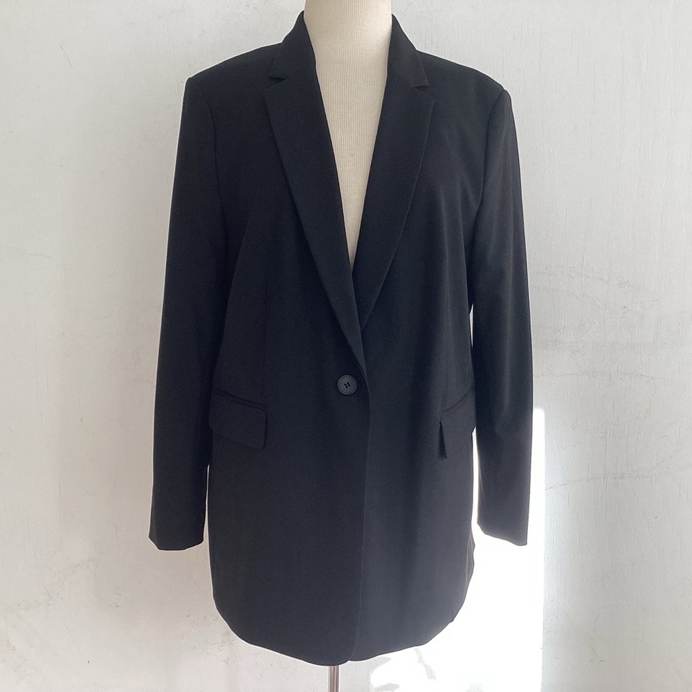 H&M Black One Button Blazer Large